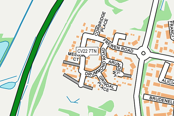 CV22 7TN map - OS OpenMap – Local (Ordnance Survey)