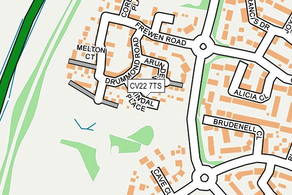 CV22 7TS map - OS OpenMap – Local (Ordnance Survey)