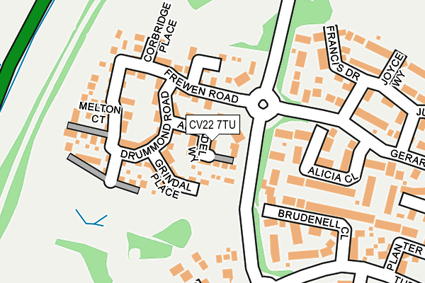 CV22 7TU map - OS OpenMap – Local (Ordnance Survey)