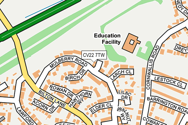 CV22 7TW map - OS OpenMap – Local (Ordnance Survey)