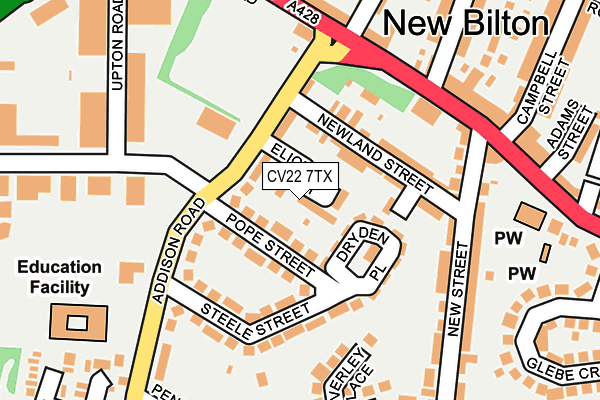 CV22 7TX map - OS OpenMap – Local (Ordnance Survey)