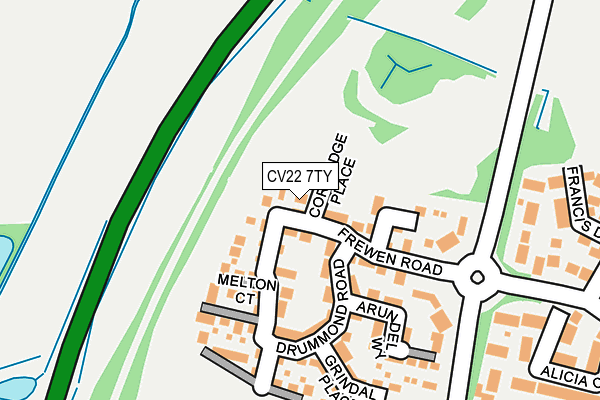 CV22 7TY map - OS OpenMap – Local (Ordnance Survey)