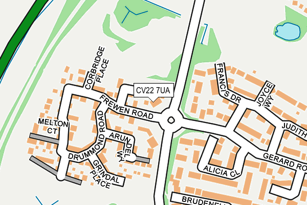 CV22 7UA map - OS OpenMap – Local (Ordnance Survey)