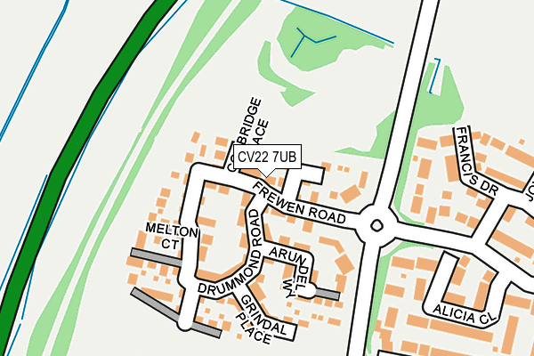 CV22 7UB map - OS OpenMap – Local (Ordnance Survey)