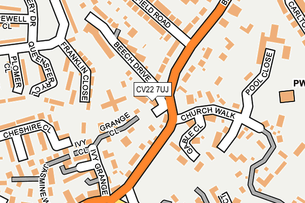 CV22 7UJ map - OS OpenMap – Local (Ordnance Survey)