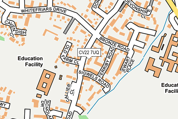 CV22 7UQ map - OS OpenMap – Local (Ordnance Survey)