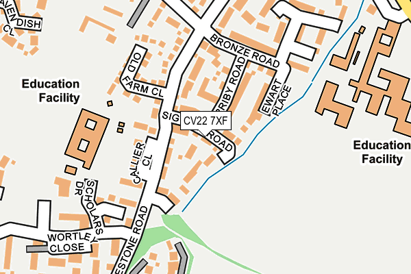 CV22 7XF map - OS OpenMap – Local (Ordnance Survey)