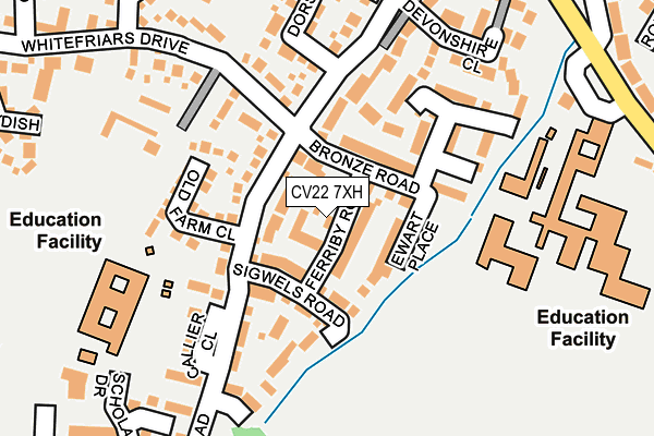 CV22 7XH map - OS OpenMap – Local (Ordnance Survey)