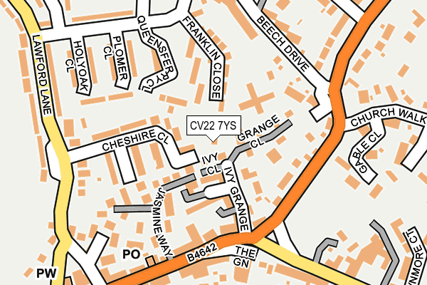 CV22 7YS map - OS OpenMap – Local (Ordnance Survey)