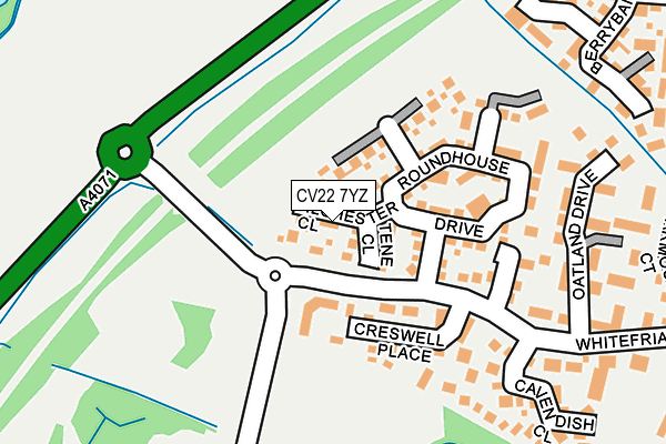 CV22 7YZ map - OS OpenMap – Local (Ordnance Survey)