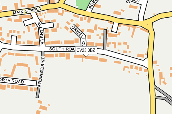 CV23 0BZ map - OS OpenMap – Local (Ordnance Survey)