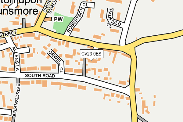 CV23 0ES map - OS OpenMap – Local (Ordnance Survey)