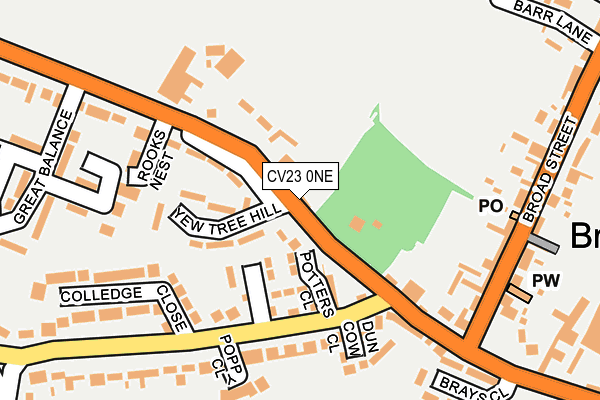 CV23 0NE map - OS OpenMap – Local (Ordnance Survey)