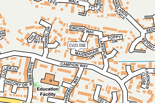 CV23 0SE map - OS OpenMap – Local (Ordnance Survey)
