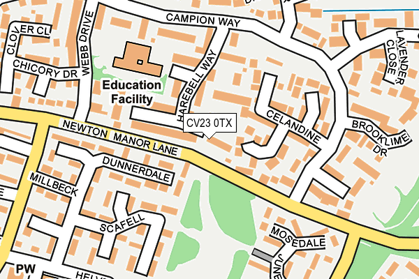 CV23 0TX map - OS OpenMap – Local (Ordnance Survey)