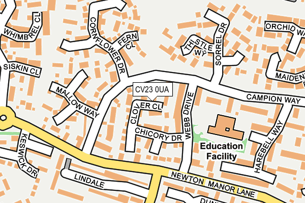 CV23 0UA map - OS OpenMap – Local (Ordnance Survey)
