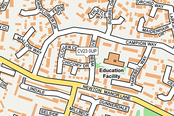 CV23 0UP map - OS OpenMap – Local (Ordnance Survey)