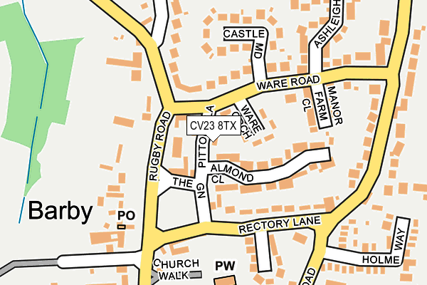 CV23 8TX map - OS OpenMap – Local (Ordnance Survey)