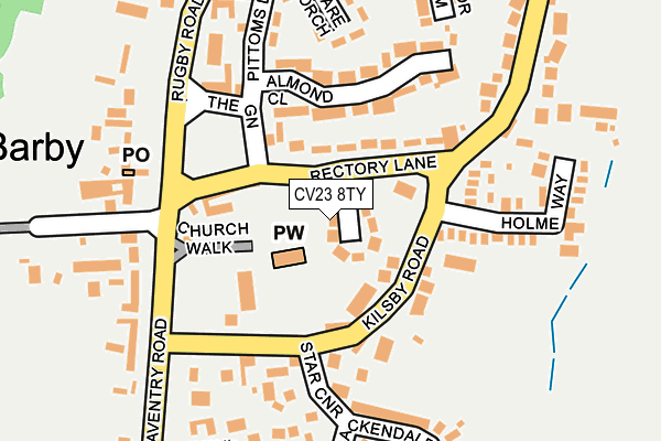 CV23 8TY map - OS OpenMap – Local (Ordnance Survey)
