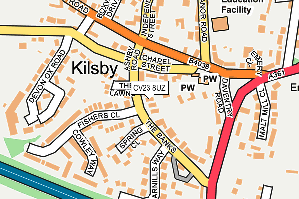 CV23 8UZ map - OS OpenMap – Local (Ordnance Survey)