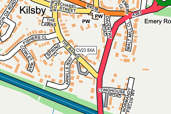 CV23 8XA map - OS OpenMap – Local (Ordnance Survey)