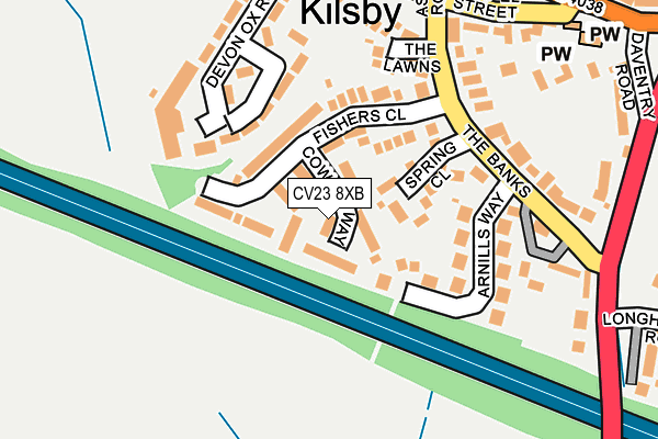 CV23 8XB map - OS OpenMap – Local (Ordnance Survey)