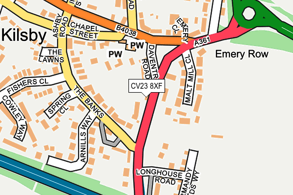 CV23 8XF map - OS OpenMap – Local (Ordnance Survey)