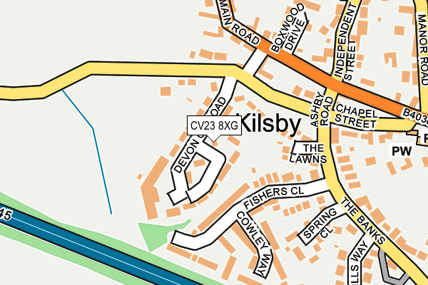 CV23 8XG map - OS OpenMap – Local (Ordnance Survey)