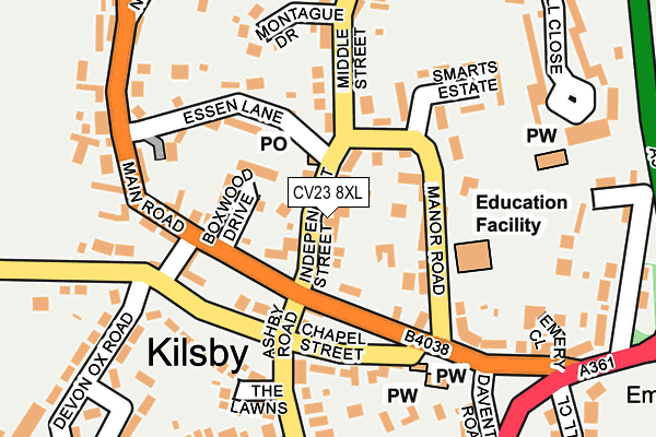 CV23 8XL map - OS OpenMap – Local (Ordnance Survey)