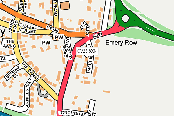 CV23 8XN map - OS OpenMap – Local (Ordnance Survey)