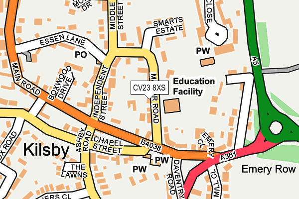 CV23 8XS map - OS OpenMap – Local (Ordnance Survey)