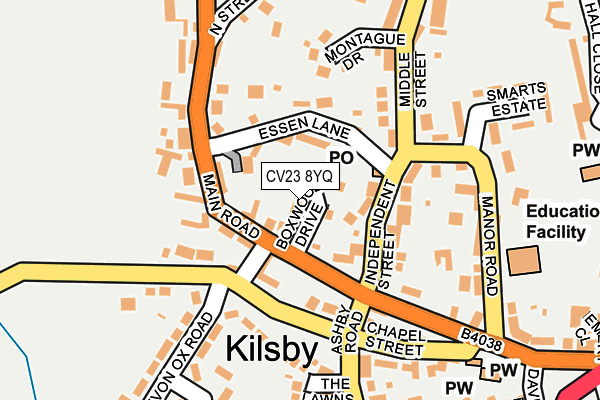 CV23 8YQ map - OS OpenMap – Local (Ordnance Survey)