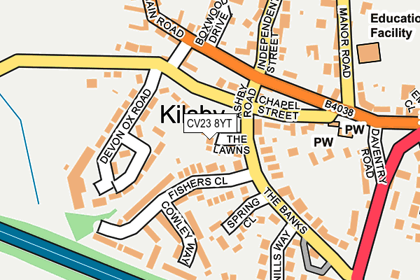 CV23 8YT map - OS OpenMap – Local (Ordnance Survey)