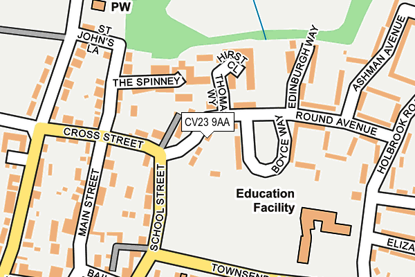 CV23 9AA map - OS OpenMap – Local (Ordnance Survey)