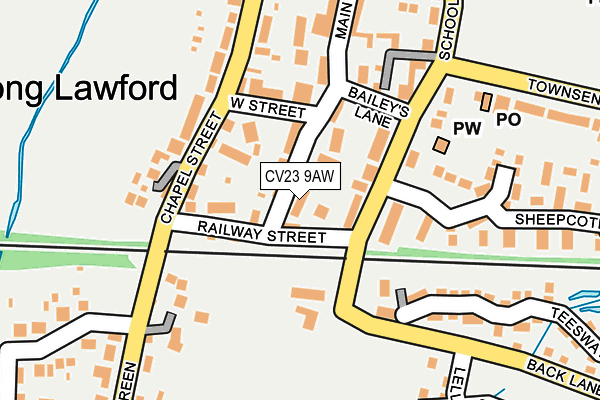 CV23 9AW map - OS OpenMap – Local (Ordnance Survey)