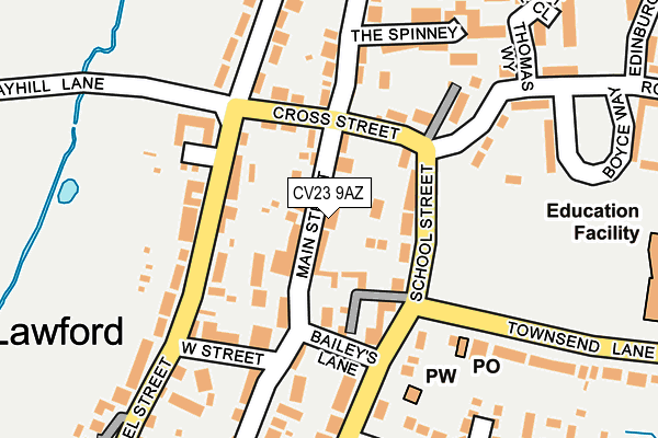 CV23 9AZ map - OS OpenMap – Local (Ordnance Survey)