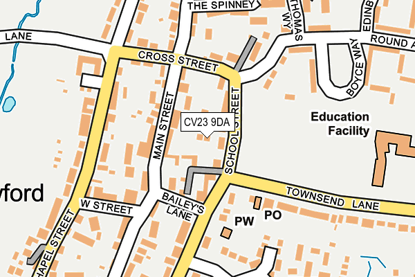 CV23 9DA map - OS OpenMap – Local (Ordnance Survey)