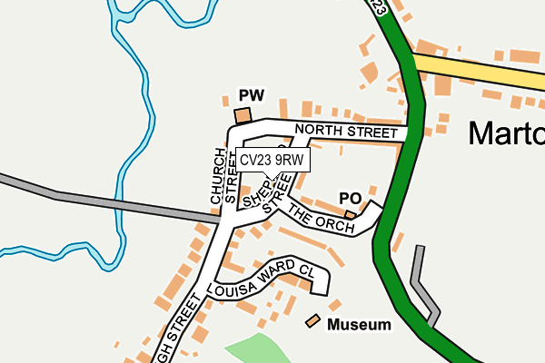 CV23 9RW map - OS OpenMap – Local (Ordnance Survey)