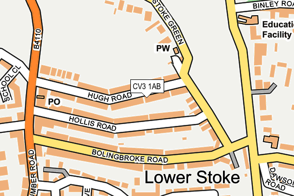 CV3 1AB map - OS OpenMap – Local (Ordnance Survey)