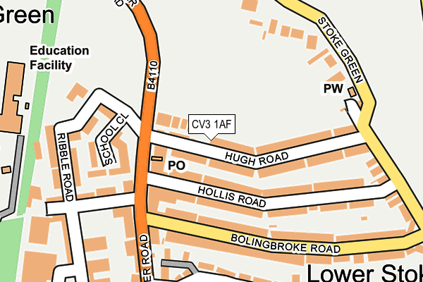 CV3 1AF map - OS OpenMap – Local (Ordnance Survey)