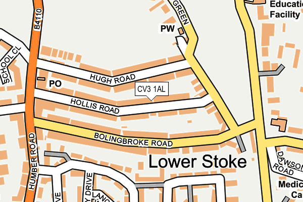 CV3 1AL map - OS OpenMap – Local (Ordnance Survey)