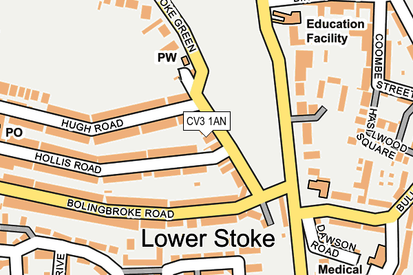 CV3 1AN map - OS OpenMap – Local (Ordnance Survey)