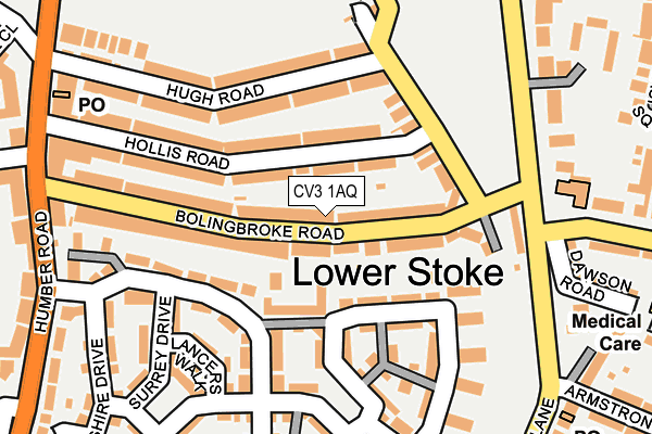 CV3 1AQ map - OS OpenMap – Local (Ordnance Survey)