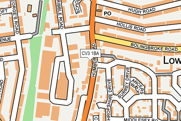 CV3 1BA map - OS OpenMap – Local (Ordnance Survey)