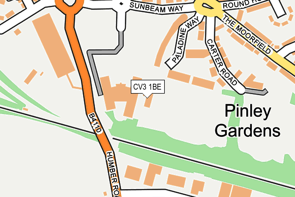 CV3 1BE map - OS OpenMap – Local (Ordnance Survey)