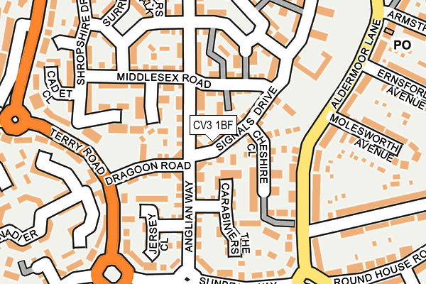 CV3 1BF map - OS OpenMap – Local (Ordnance Survey)