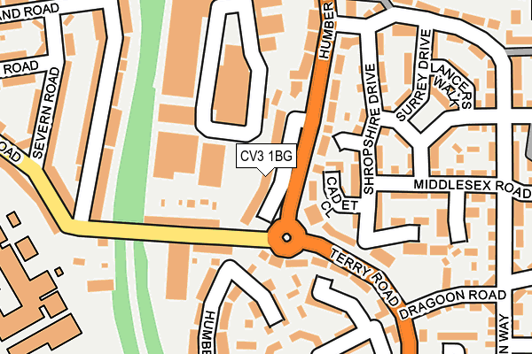 CV3 1BG map - OS OpenMap – Local (Ordnance Survey)