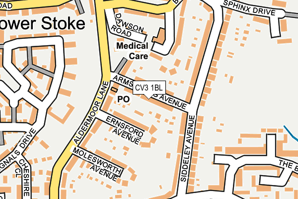 CV3 1BL map - OS OpenMap – Local (Ordnance Survey)