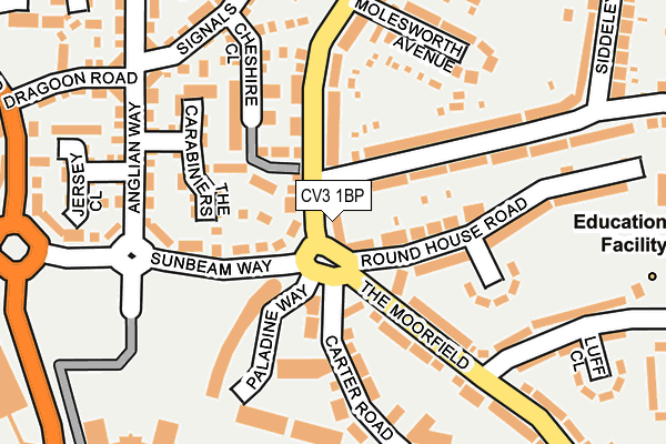 CV3 1BP map - OS OpenMap – Local (Ordnance Survey)