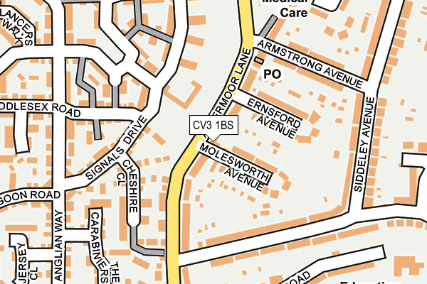 CV3 1BS map - OS OpenMap – Local (Ordnance Survey)